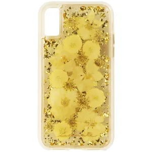 Case-Mate Karat Petals Hard Case for Apple iPhone X - Clear/Gold Flake & Flowers