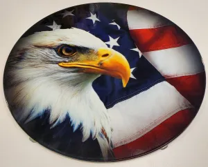 Eagle Flag Metal 12" Round Sign