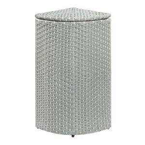 Fernhaven 15.56-Gallon All-Weather Wicker/Metal Corner Hideaway Outdoor Trash Can