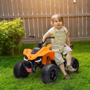 Mclaren Licensed 12V Quad Bike with Slow Start, Music, Headlights, MP3 Slot, Suspension Wheels, for 3-8 Years - Orange