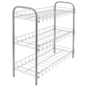 Metaltex 3-Tier Shoe Rack Shoe 3 Silver Grey