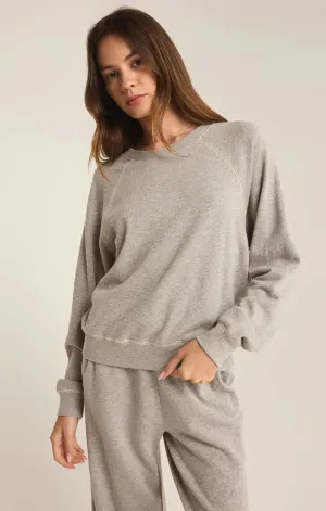 Z-Supply Saldana French Terry Top - CLASSIC HEATHER GREY